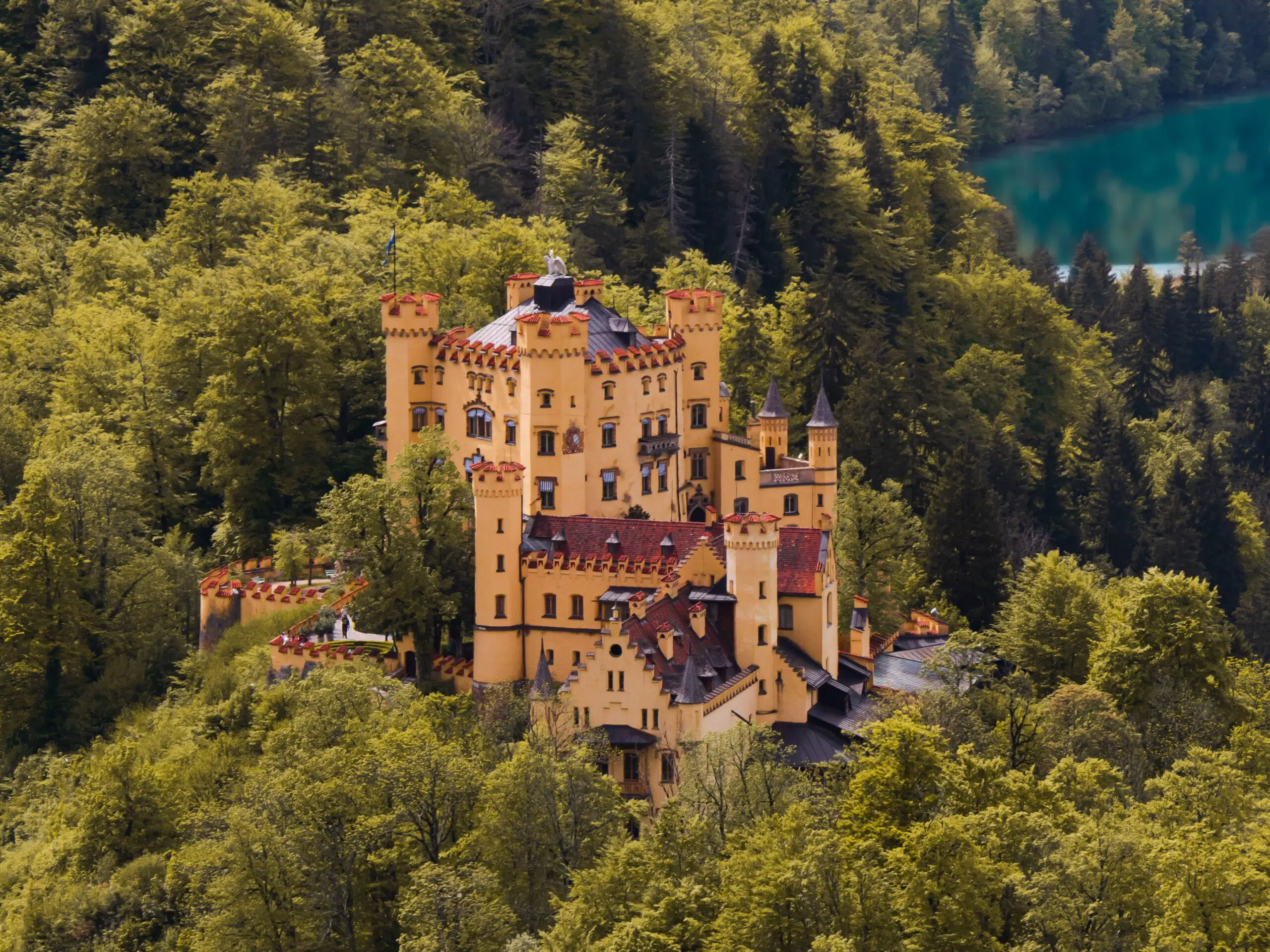Castelo de Hohenschwangau na Rota Romantica na Alemanha