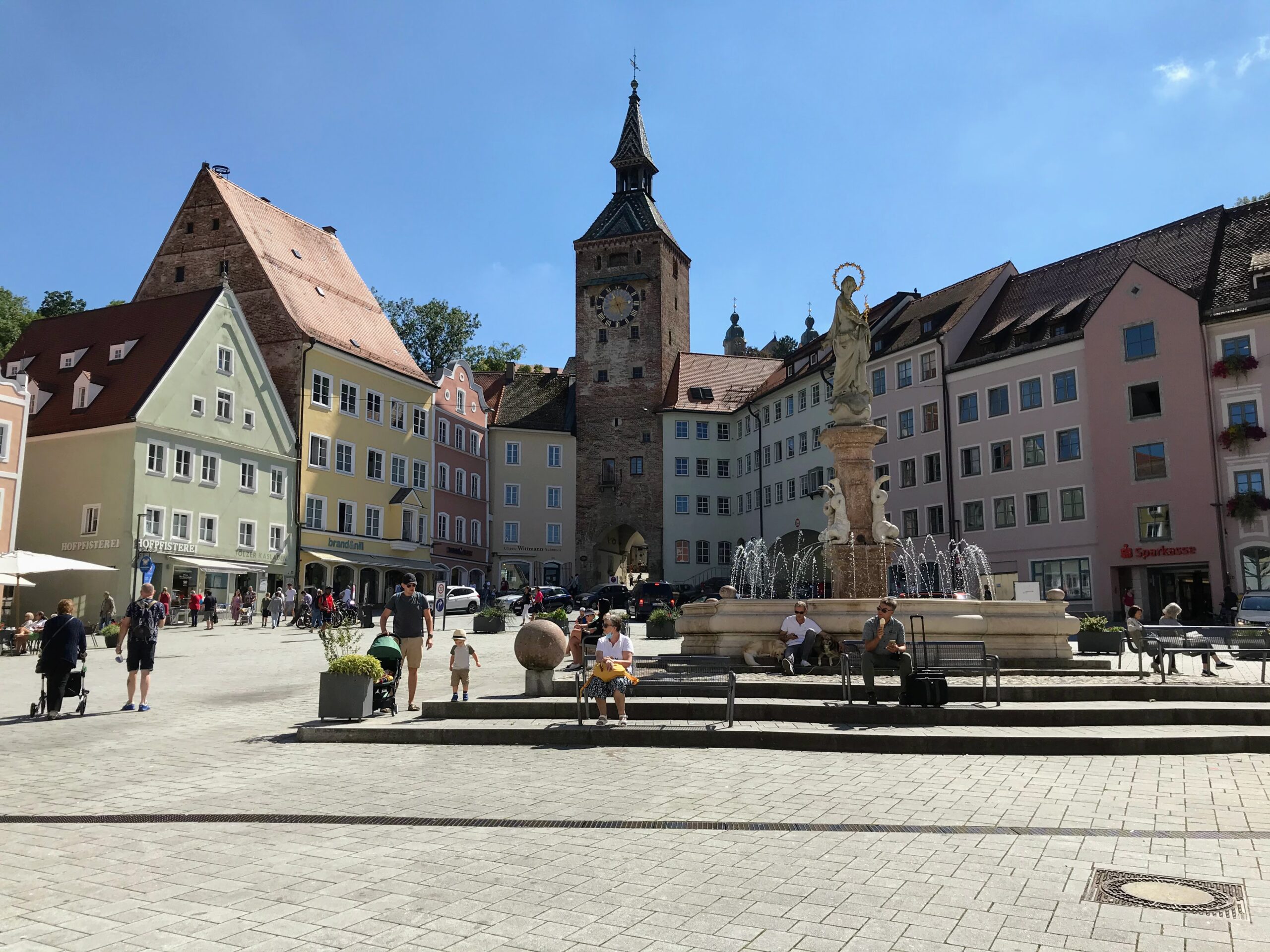 Praca central de Landsberg am Lech na Rota Romântica na Alemanha 