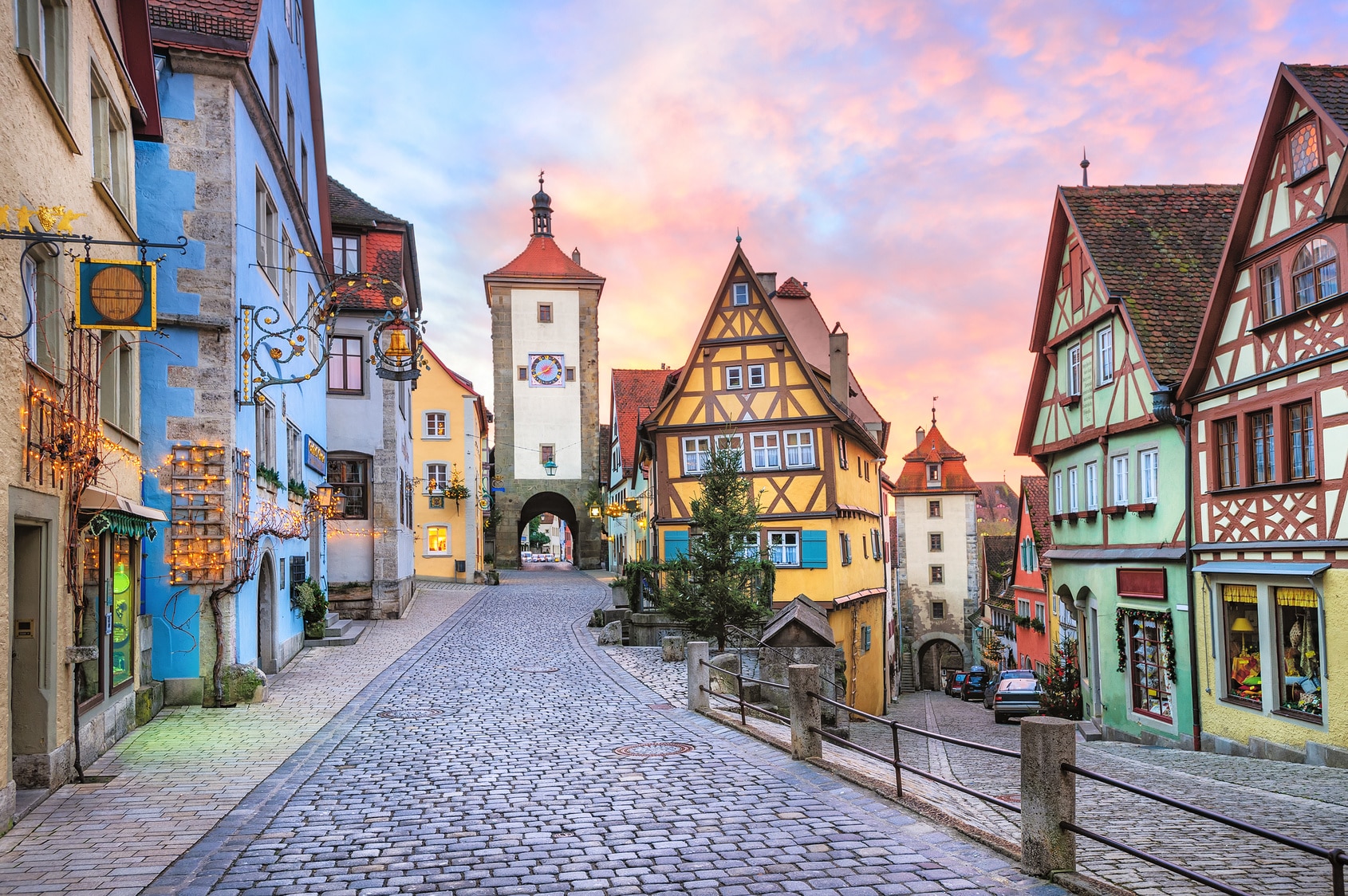 Rothenburg ob der Tauber, vista do Plönlein, ponto mais famoso para fotos de Rothenburg