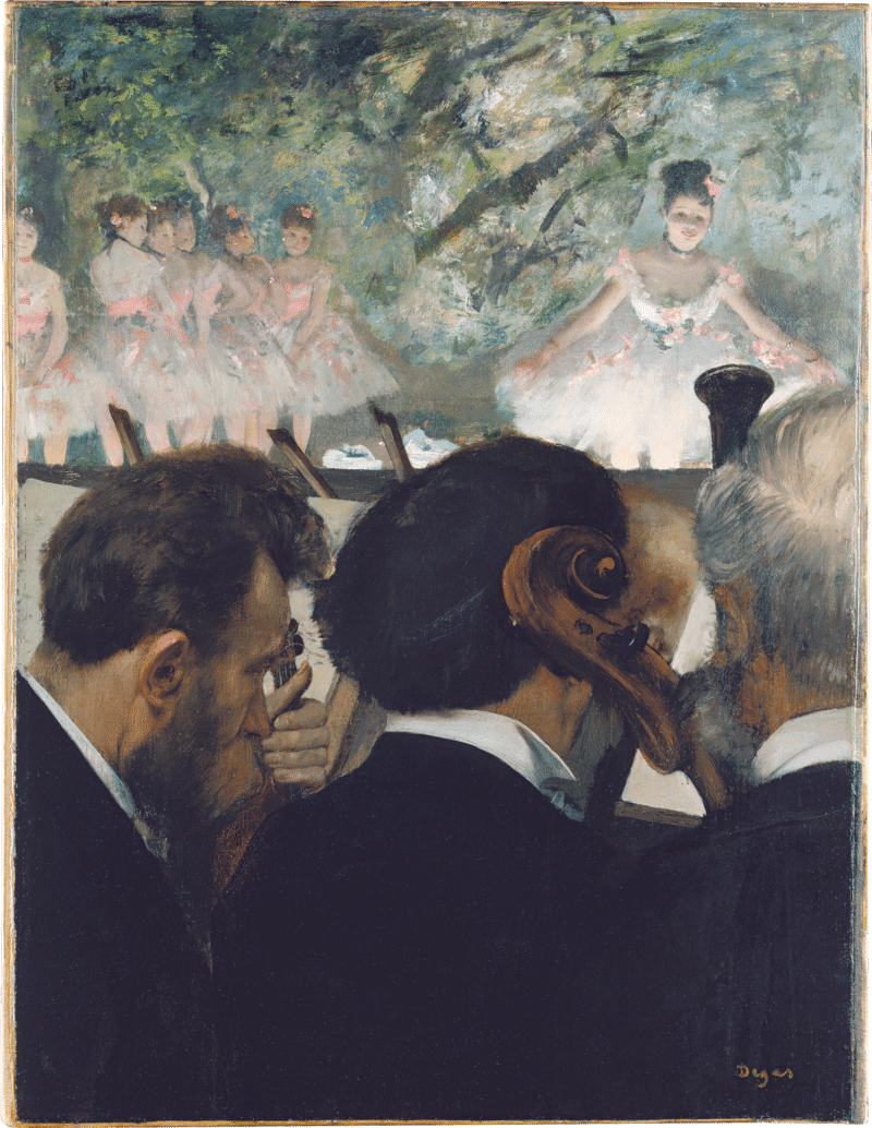 Músicos de orquestra, Edgar Degas em Frankfurt no Städel Museum na Alemanha. Guias brasileiros na Alemanha.
