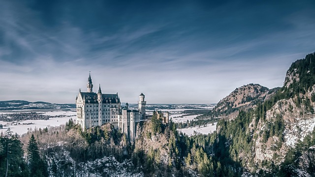 Neuschwanstein sob a neve 
