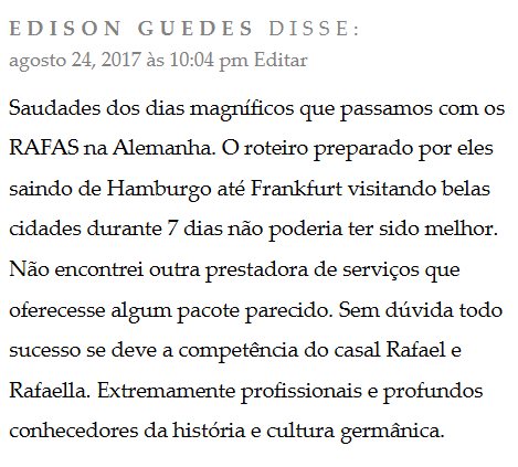 Edison Guest Review Viagem Alemanha