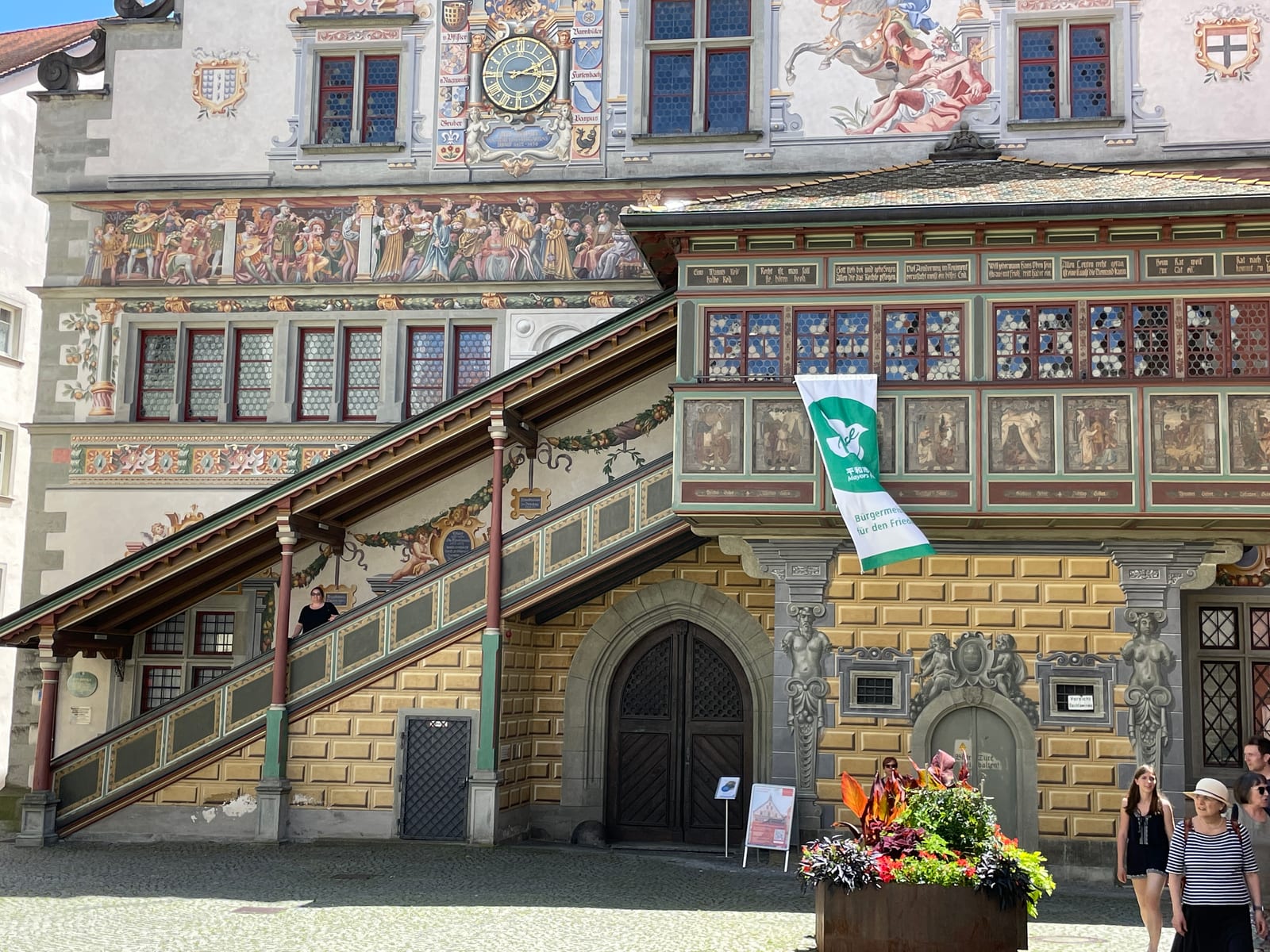Detalhe dos afrescos da fachada do antigo Rathaus de Lindau