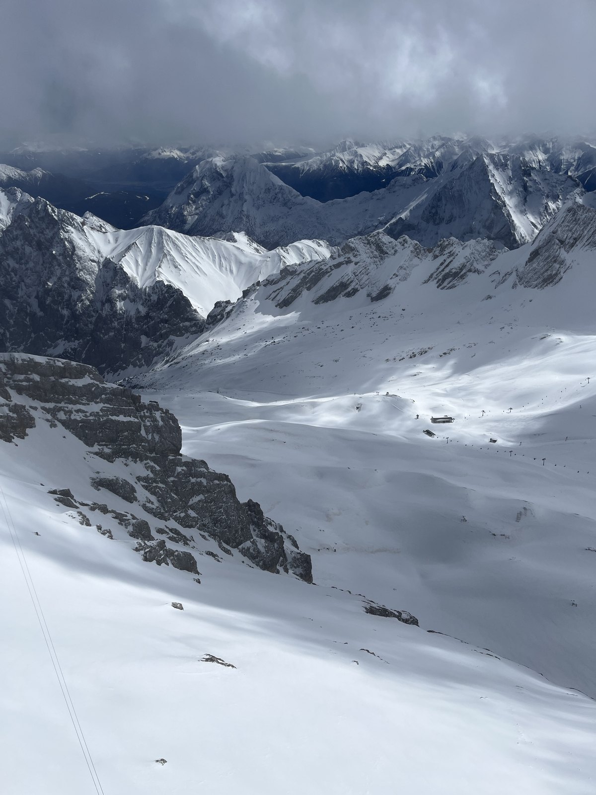 Pistas de esqui da Zugspitze vistas de cima